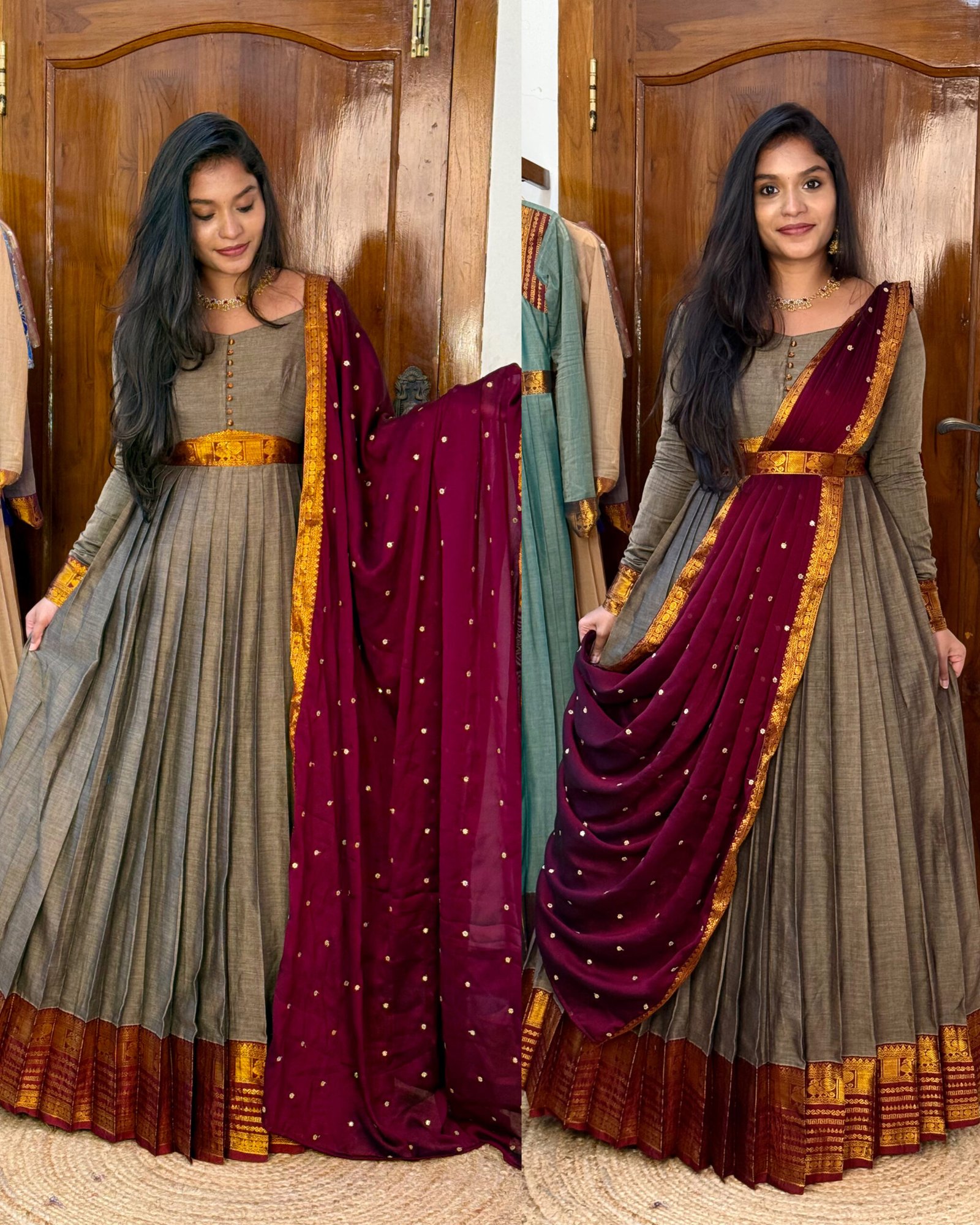 Ezhil Grey Maxi dress