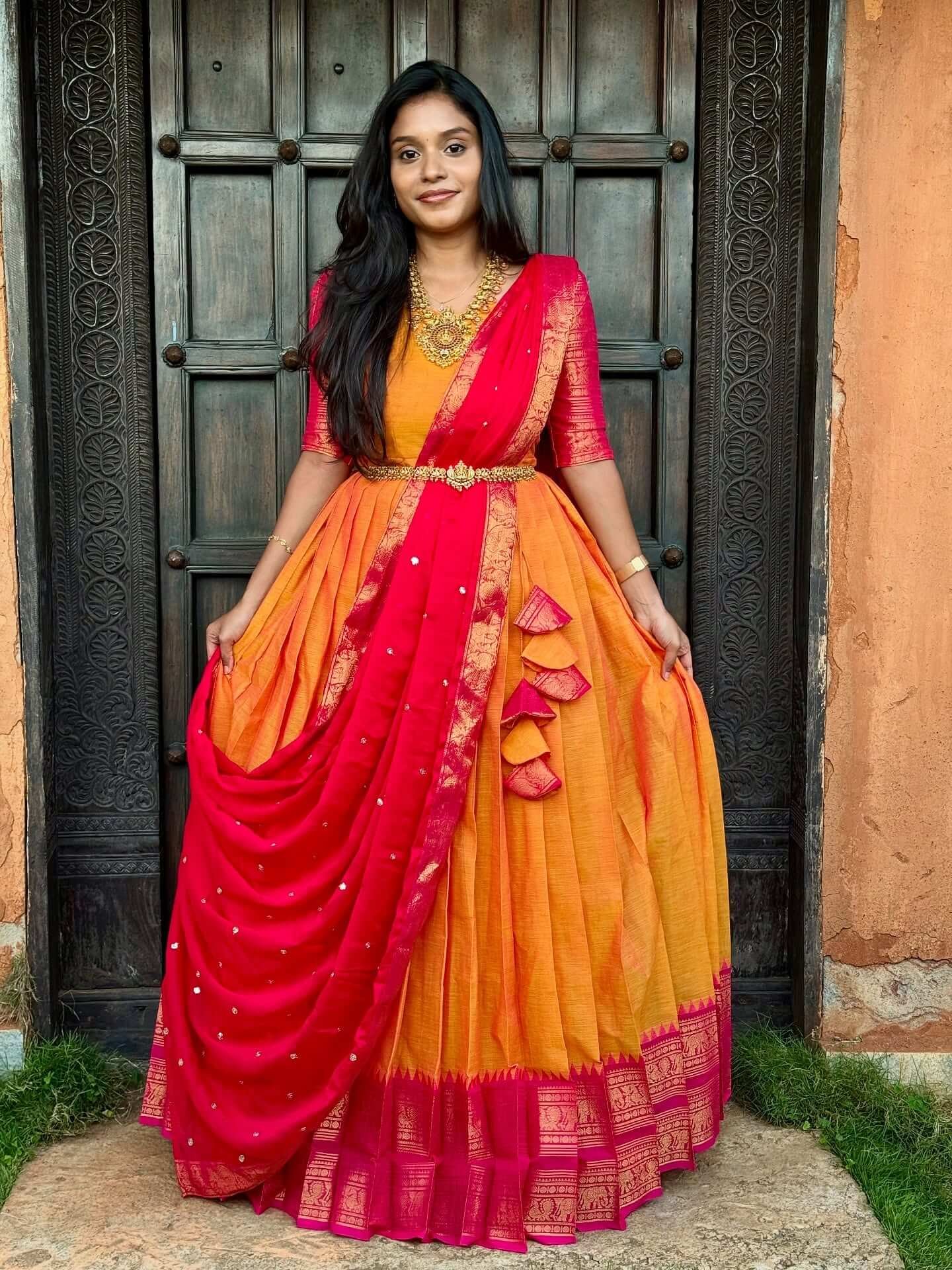 MAYIL - MUSTARD & RANI PINK (Maxi)
